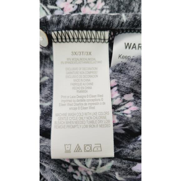 Eileen West Nightgown Womens 3X Floral Modal Lace Trim Button Front Cottage - Picture 8 of 11